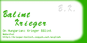 balint krieger business card